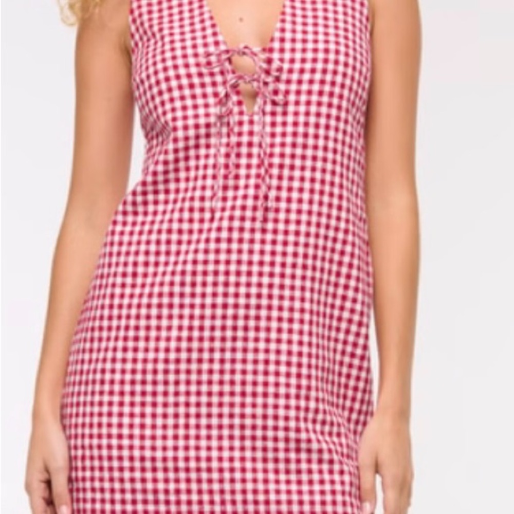 Abercrombie & Fitch Red Gingham Mini Dress